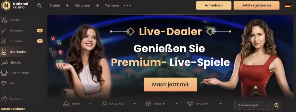 National Casino Live Spiele