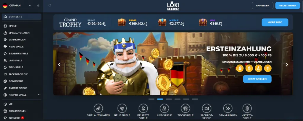 Loki Casino lobby
