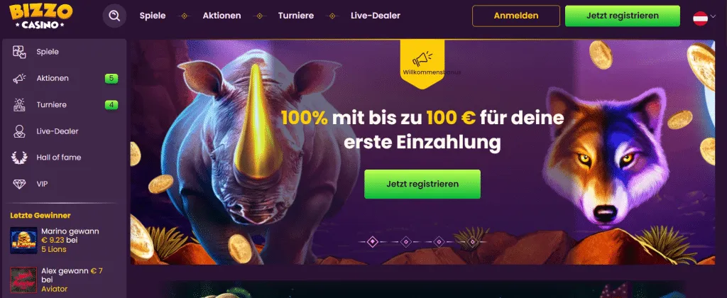 Bizzo Casino Lobby 1024X420