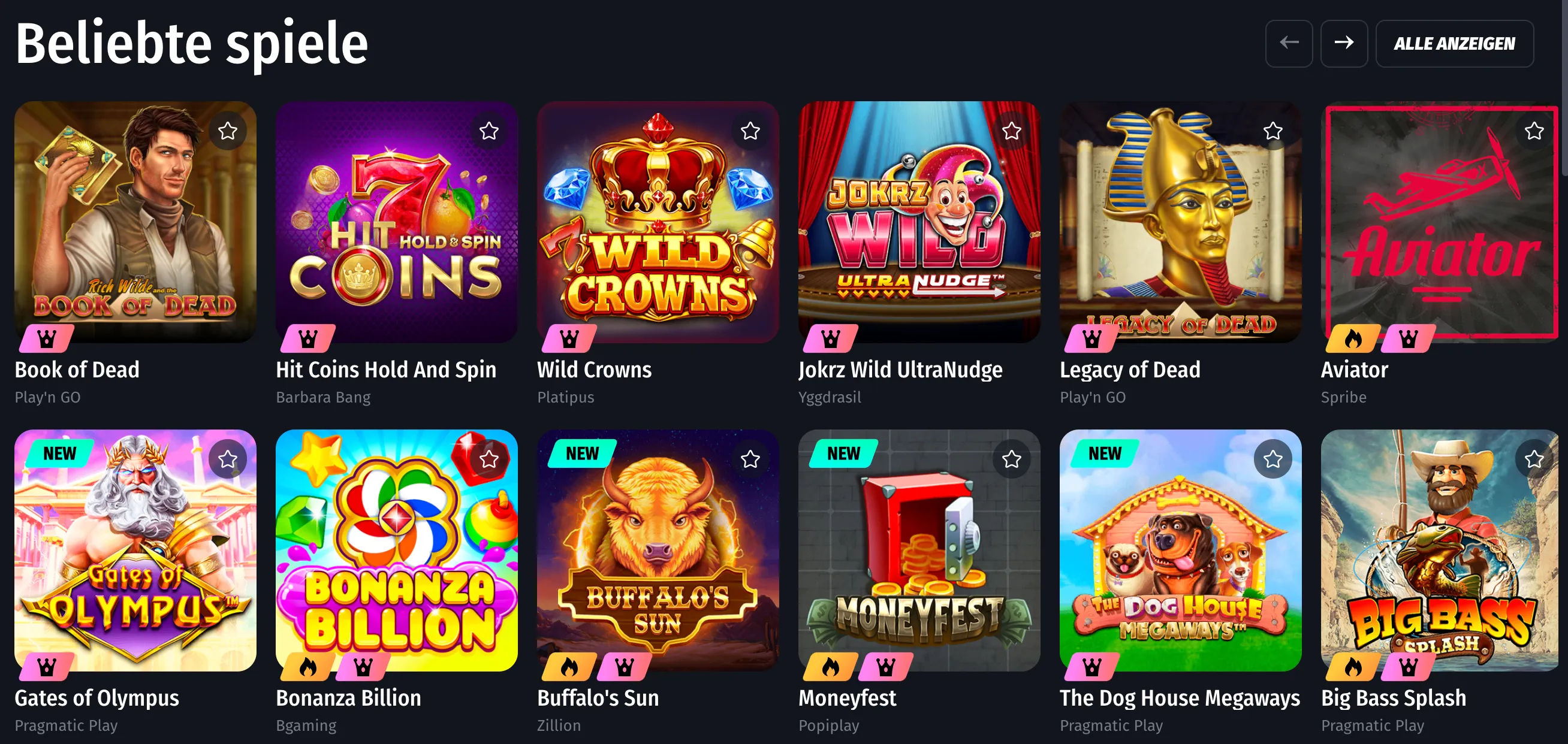 beliebte spiele winshark casino