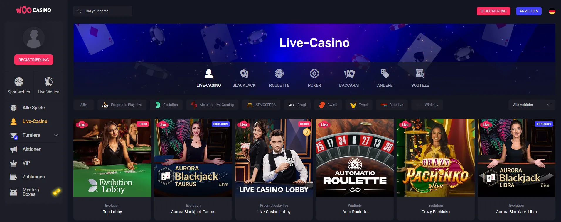 Woo Casino Live Casino