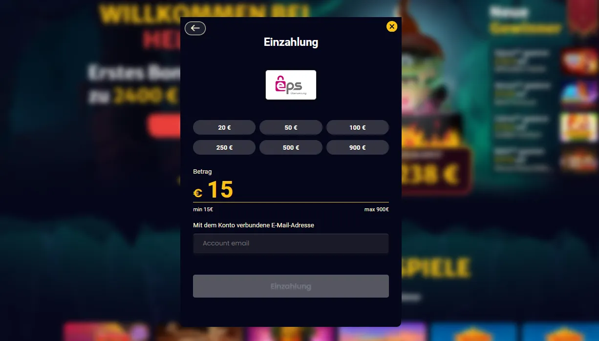 Online Casino Hell Spin mit eps Einzahlung