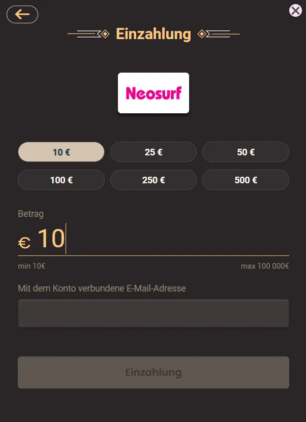 National Casino mit Neosurf Einzahlung