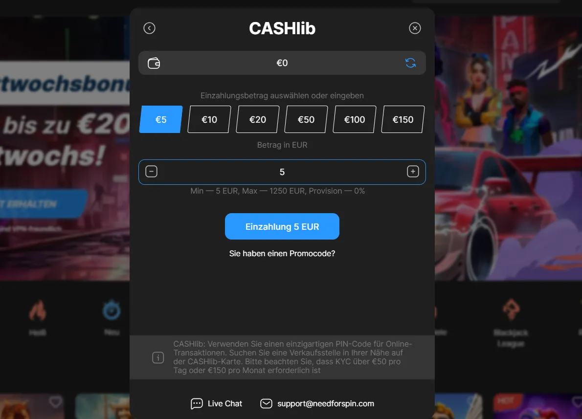 Need For Spin Casino Niedriger Einzahlung