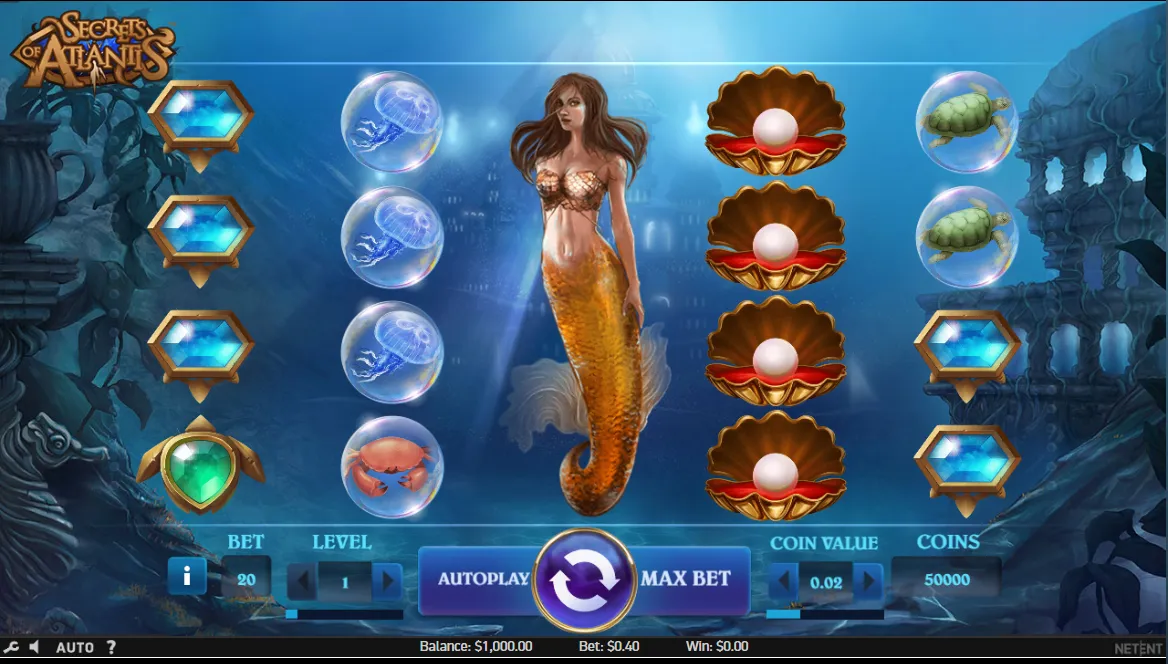 Secret of Atlantis Slot mit wenig Einsatz