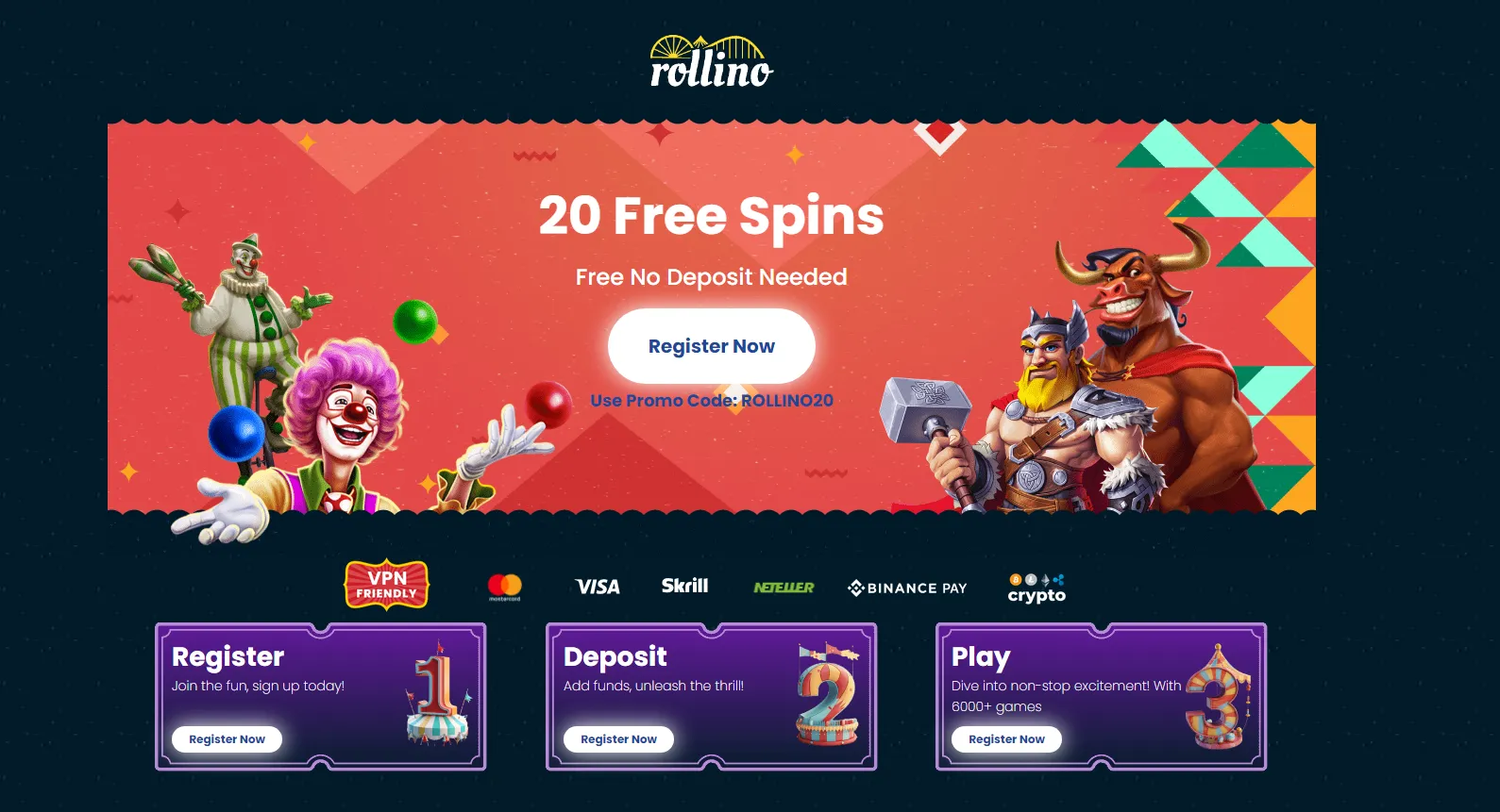 Rollino Casino No Deposit Bonus