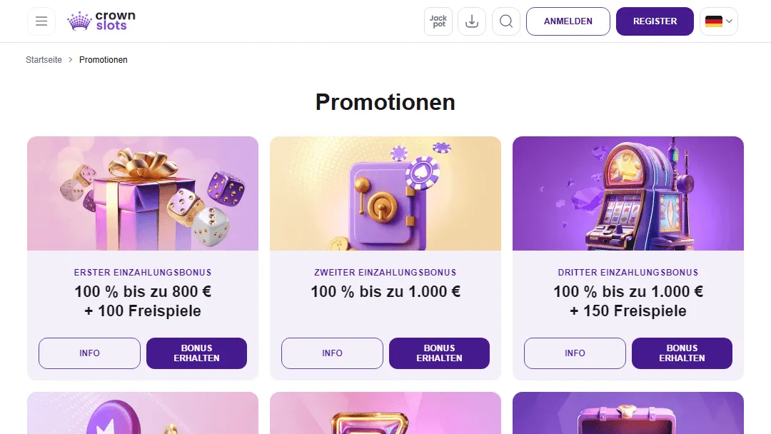 Bedingungen des Willkommenspakets Bonus