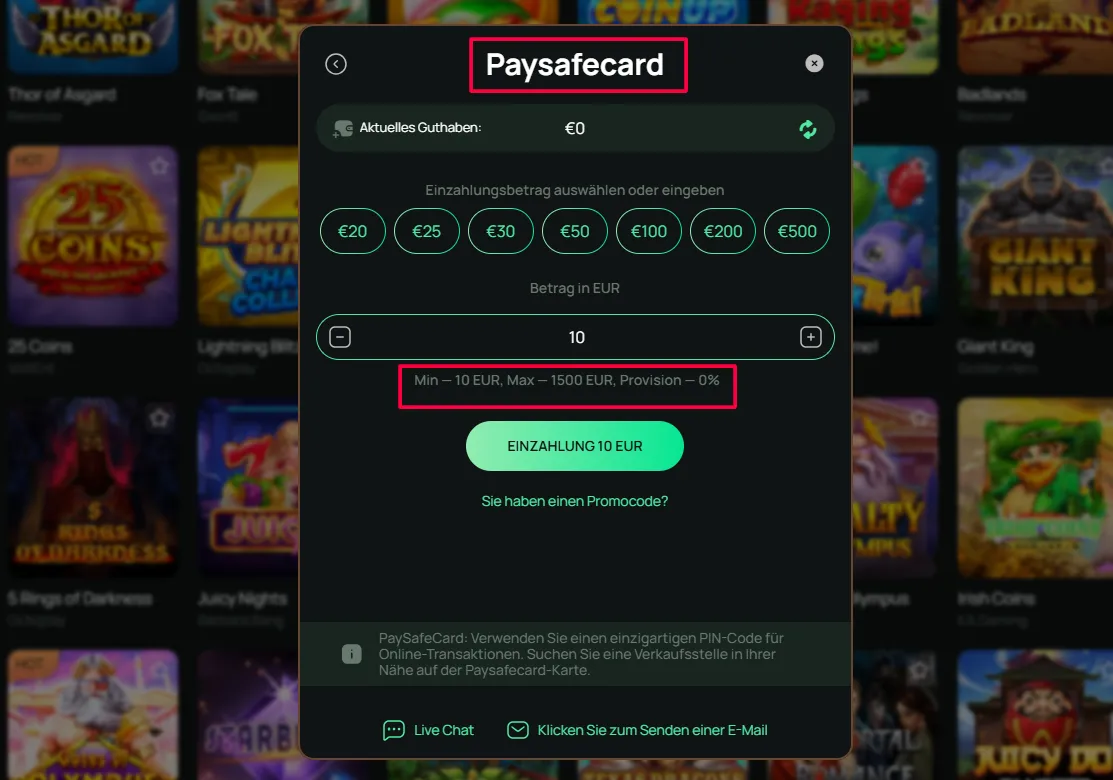Ritzo online casino mit paysafecard