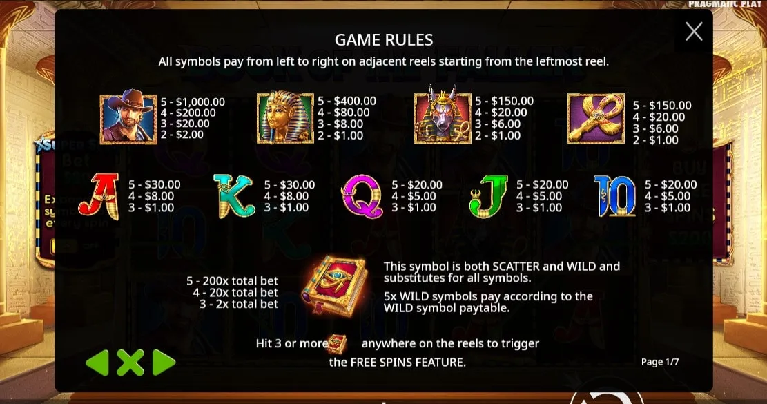 Auszahlungsraten im Book Of the Fallen