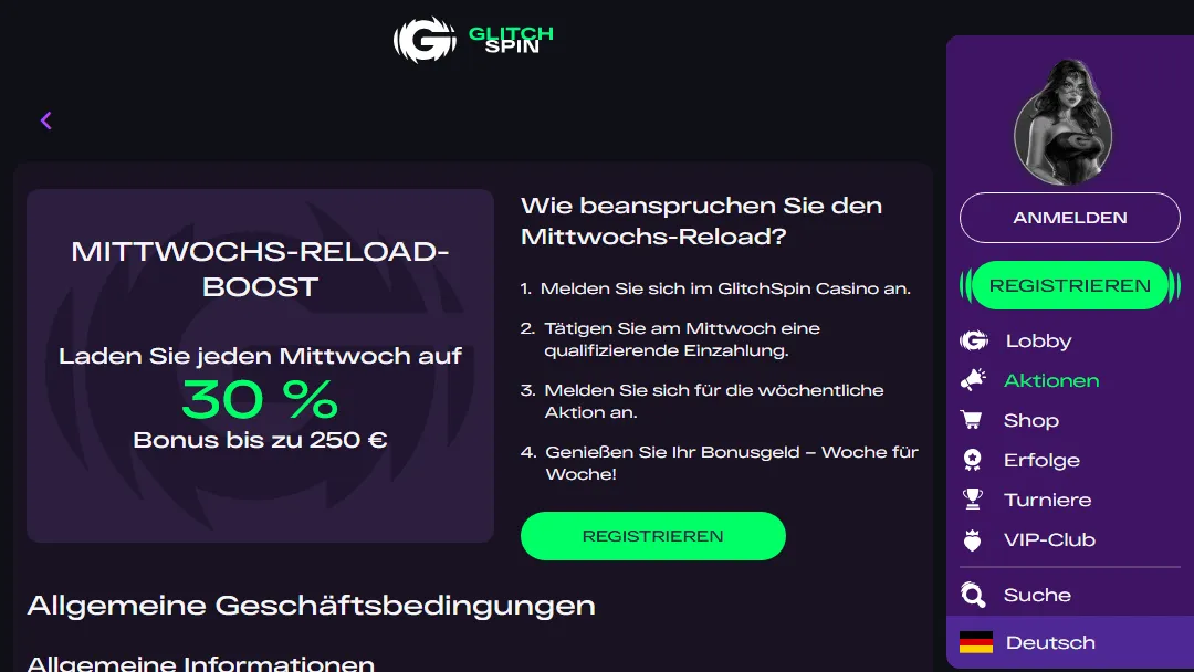 Glitchspin Mittwoch Reload Boost Banner