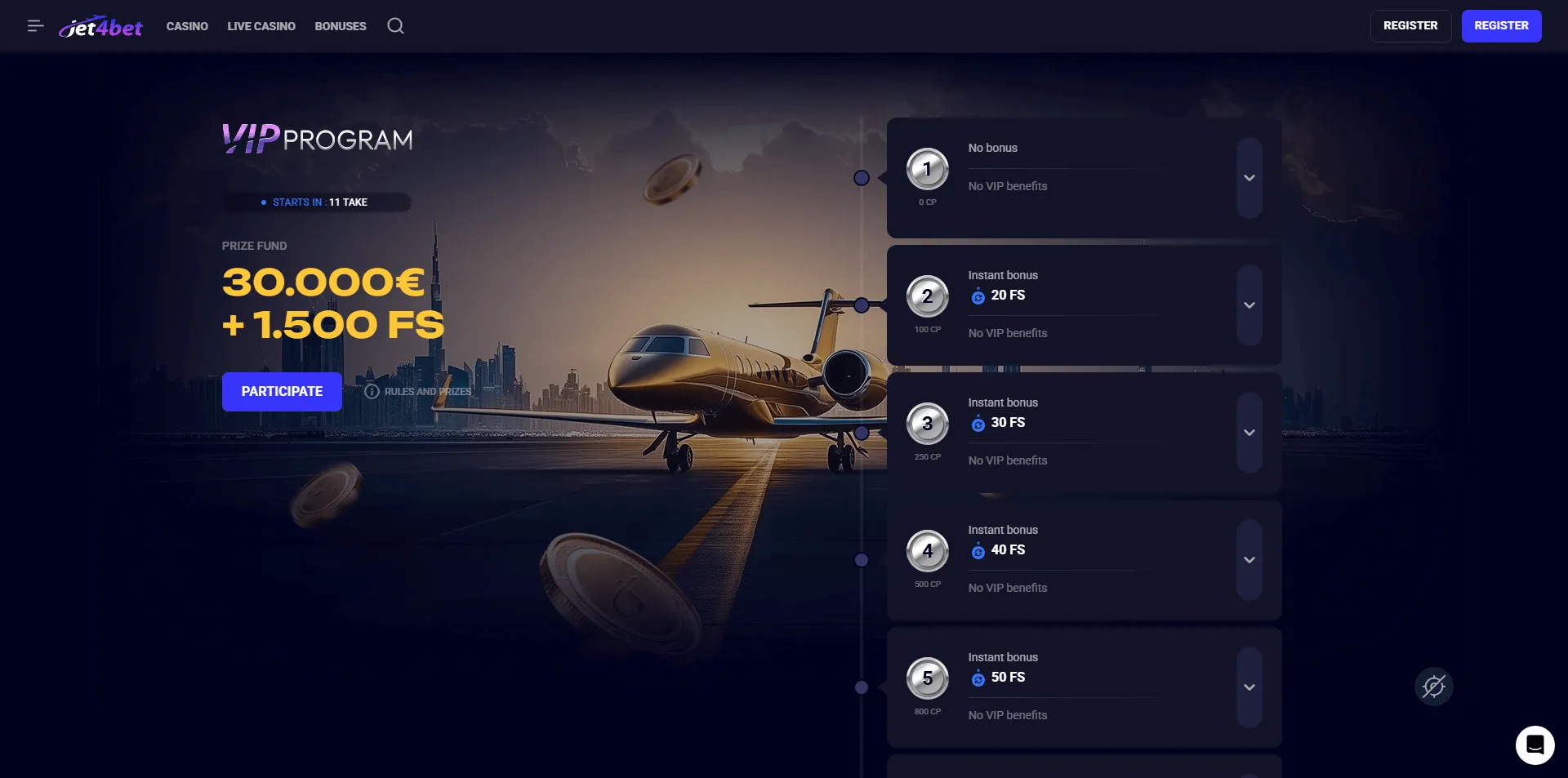 VIP-Programm Preisgelder und Stufen