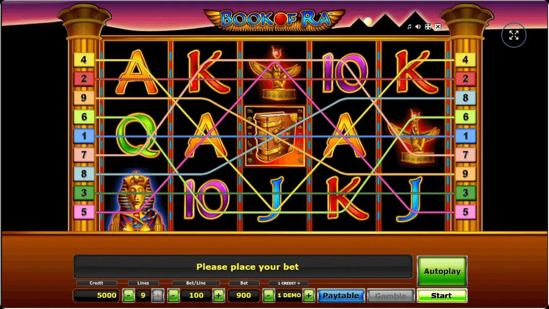 Book of Ra 6 Walzen und Reihen