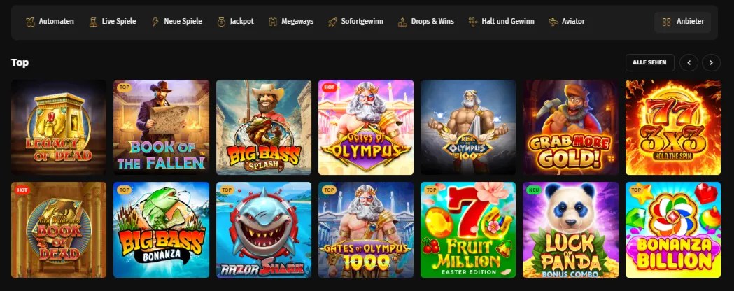 Fortune Play Casino Spieleauswahl
