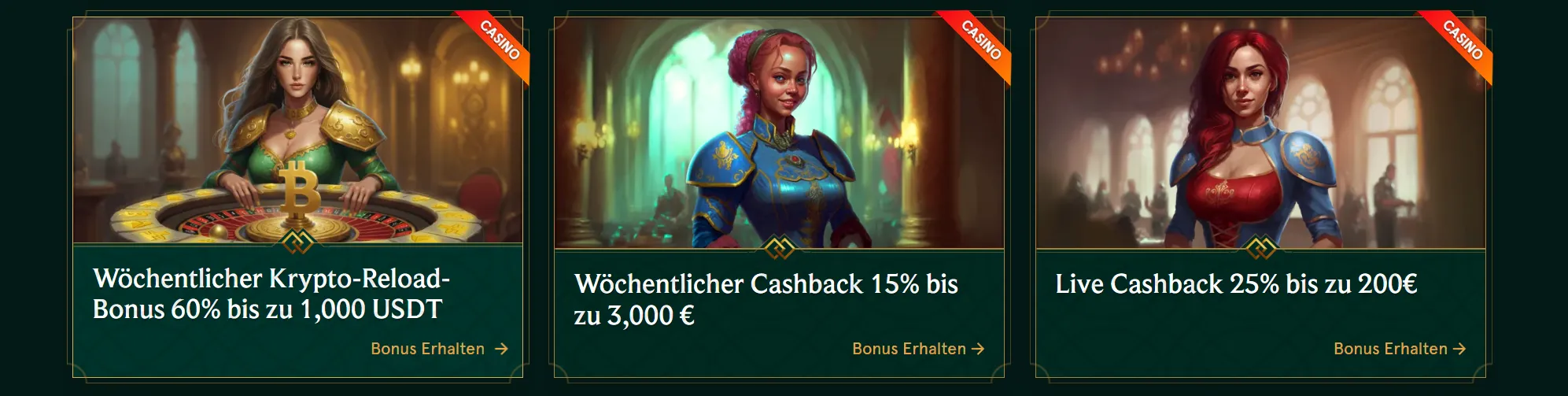 Casinia Online Casino Reload Boni